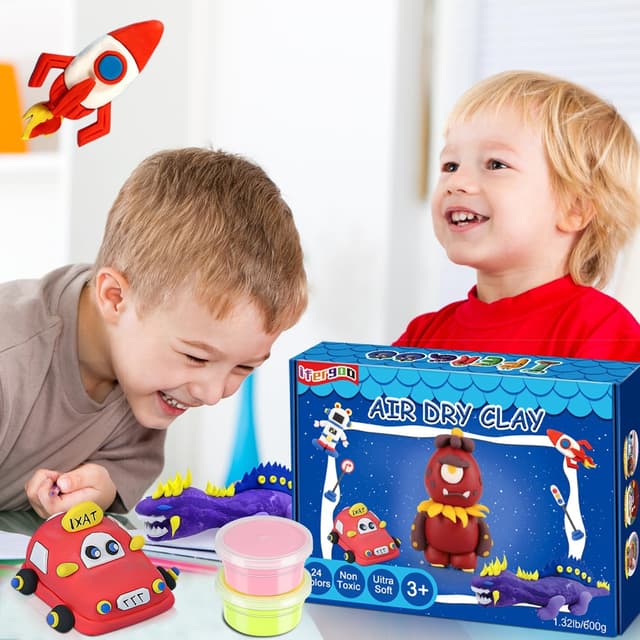 Detalle 2 de iFergoo Air Dry Clay 24‑colour modelling set 🎨