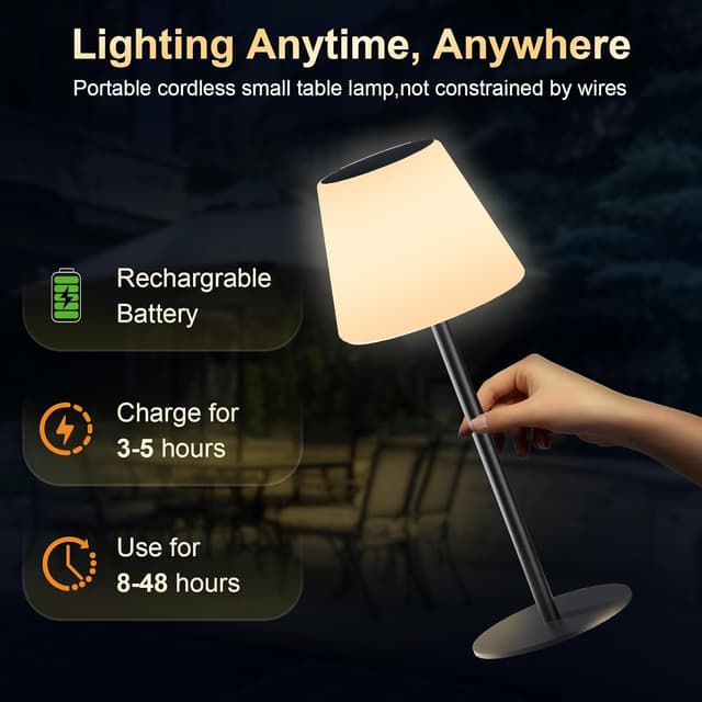 Detalle 2 de Licmic Solar Tischlampe Outdoor Akku LED