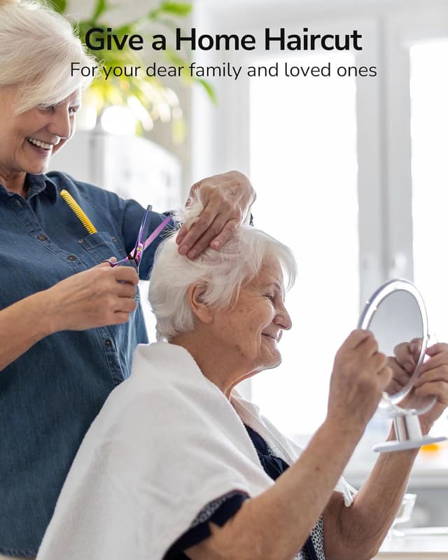 Detalle de ULG Haarschneideschere mit Texturierungszähnen (Regenbogen), 16,5 cm – für Friseur- & Heimgebrauch