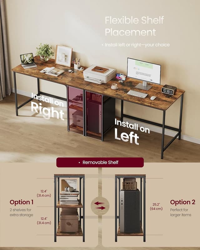 Detalle 1 de VASAGLE LWD47X computer desk 120 x 60 cm