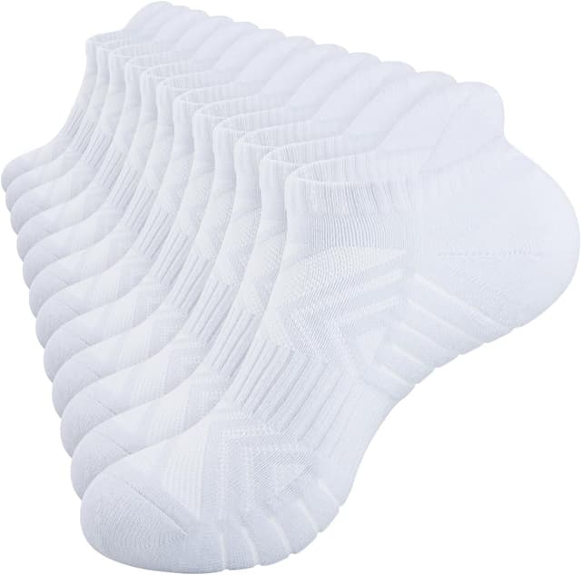 Detalle de Benirap Men’s Tranier Socks Cushioned Running Socks (6 Pairs) – Breathable, Anti-blister Cotton Trainer Socks