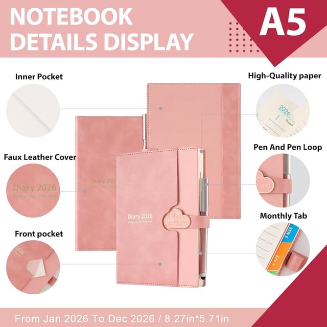 Thumbnail 4 de Mcdsuc A5 Daily Planner 2026, Day‑per‑Page 📒