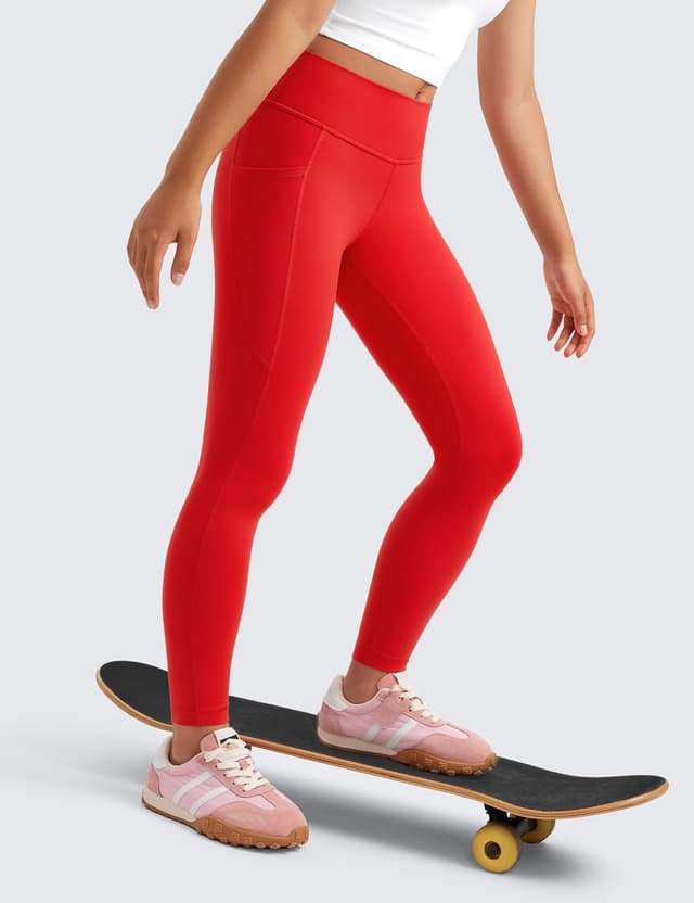 Detalle de CRZ YOGA Ragazze Butterluxe leggings con tasche, vita alta per danza, yoga e sport