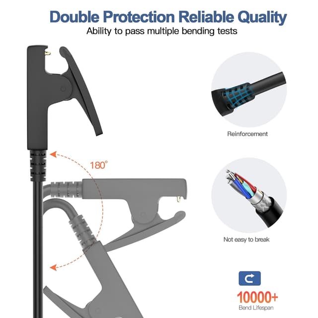 Detalle de TUCANA 2 Pack USB Charging Clip Sync Data Cable for Garmin watches & fitness devices (compatible listed models)
