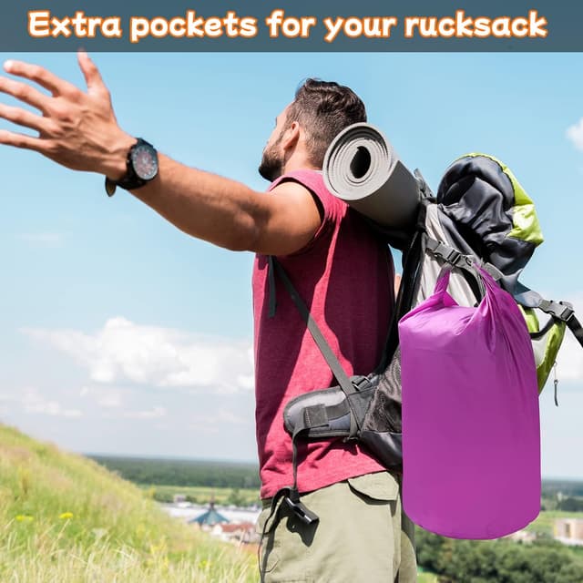 Detalle de Desoto 2-Piece Waterproof Dry Bags (Lightweight, Waterproof Floating Sacks) – 40L Purple