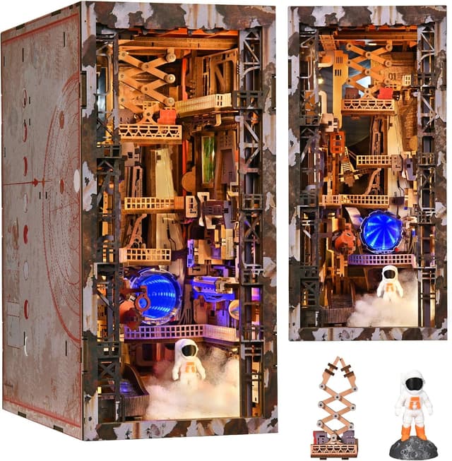 Detalle de MiniCity Book Nook Kit DIY Miniatur-Buchstütze aus Holzpuzzle (Aerospace Foundry)