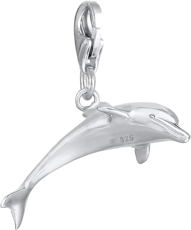 Detalle de Nenalina Delfin Karabiner Charm-Anhänger aus 925 Sterling Silber (713012-000) für Bettelarmbänder