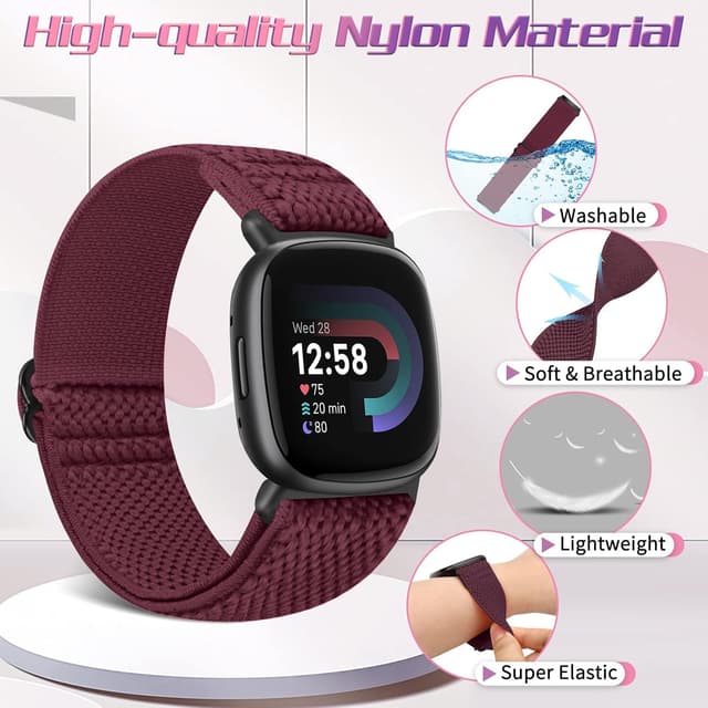 Detalle 1 de Tiptops Versa 4/Versa 3 5-pack nylon straps for Fitbit