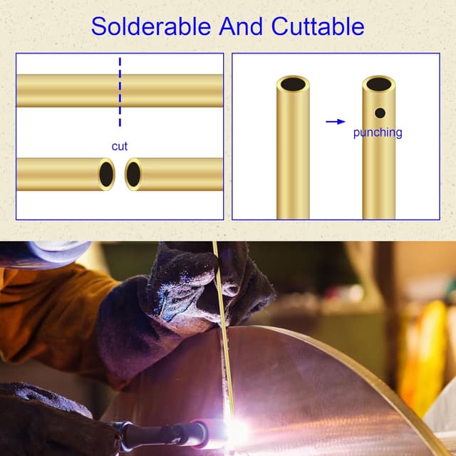 Detalle 2 de iMeistek Messingrohr 300 mm, 9 mm AußenØ