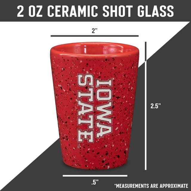 Detalle de Rico Industries NCAA unisex-adult Minimalist 2 oz ceramic shot glass
