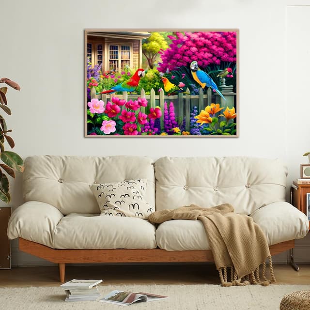 Detalle de Garden Kingfisher 500-Piece Jigsaw Puzzle for Adults (49 x 35cm) with Glare-Free Poster