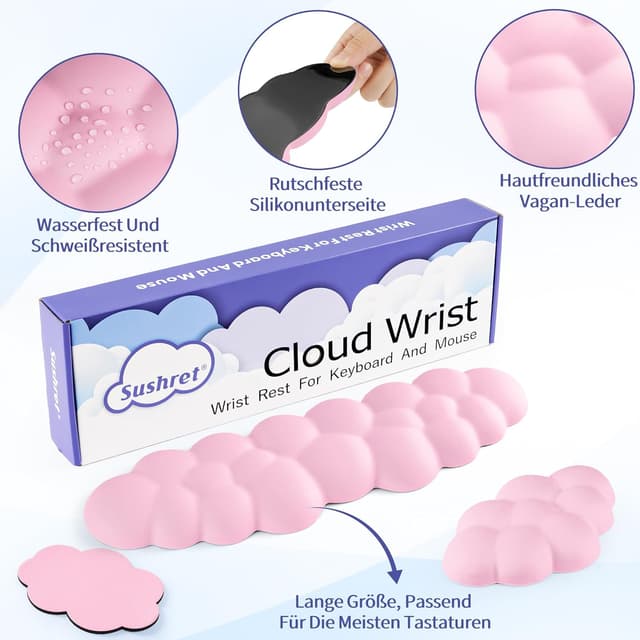Detalle 2 de Sushret Cloud Handballenauflage für Tastatur, Memory-Schaum