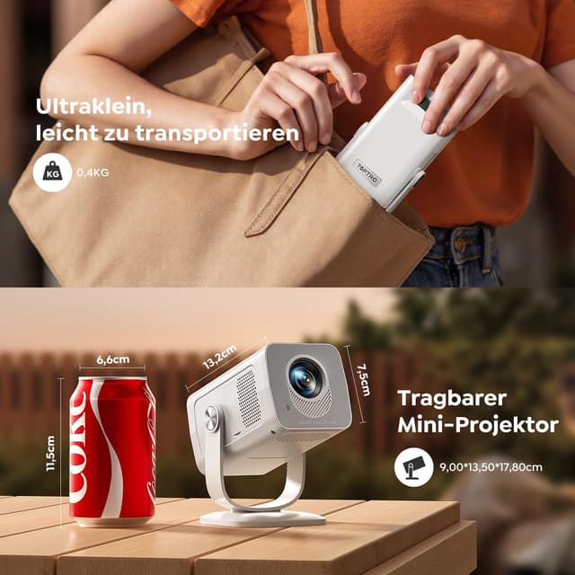 Thumbnail 4 de Mini Beamer 4K 1080P Smartprojektor mit Android 13 ⬛📽