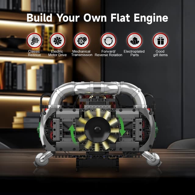 Detalle de Mould King Kit de construction de moteur boxer (2375 pièces)