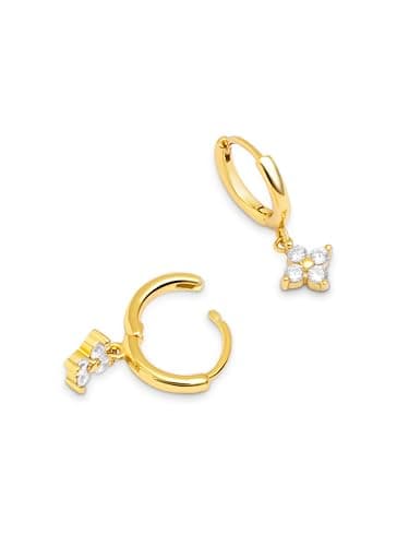 Detalle 2 de SINGULARU Pendientes Hindi Plata 925 con baño 18Kt 💍