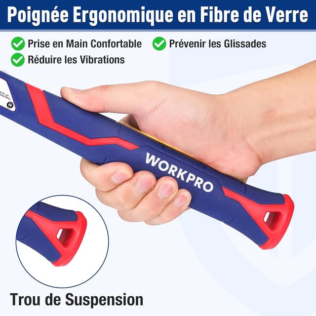 Detalle de Marteau massette 1,68 kg avec manche fibre de verre