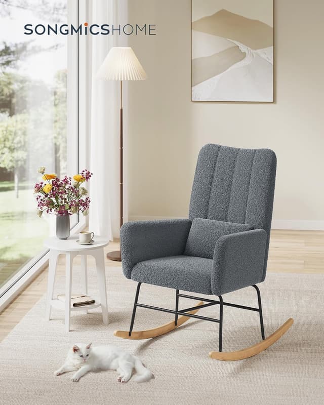 Thumbnail 1 de SONGMICS HOME Sedia a Dondolo Grigio Ardesia