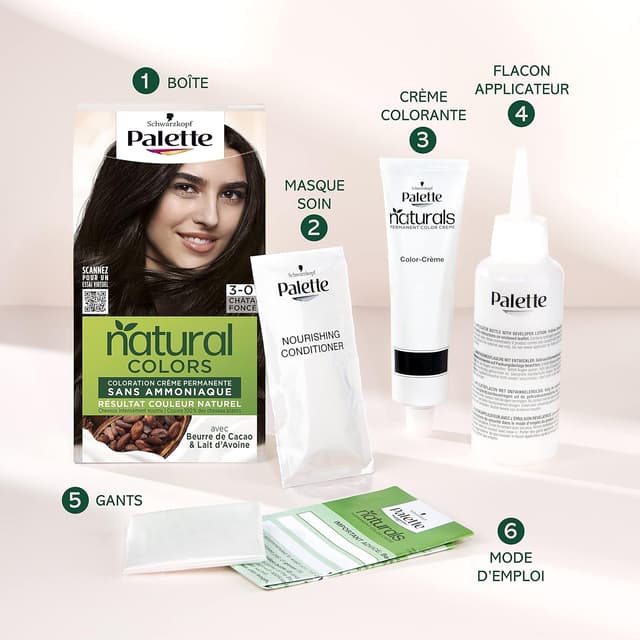 Thumbnail 6 de Palette Natural Colors Châtain Foncé 3,0 coloration permanente 💇♀