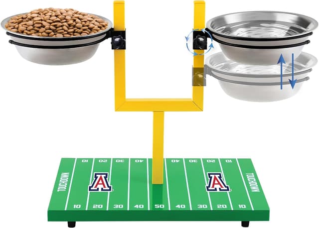 Thumbnail 6 de NCAA Illinois Fighting Illini Goalpost Football Field Dog Feeder with Adjustable Elevated Bowls
