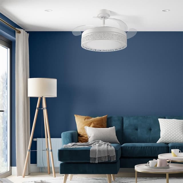 Detalle 2 de M Ledme - Ventilador de Techo LED White Aqua 66W 🌀