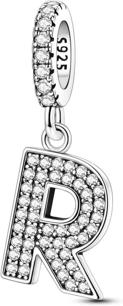 Detalle 2 de QIKAOLA ciondolo charms in argento Sterling 925 lettera (A–Z) per bracciali e collane stile Pandora