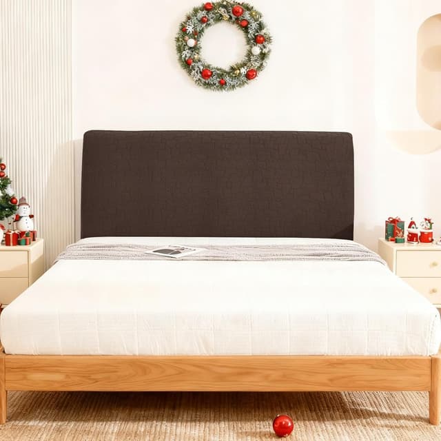 Detalle de Ystyle copri testiera letto matrimoniale/singolo elasticizzata lavabile 90 cm – Caffè Chiaro