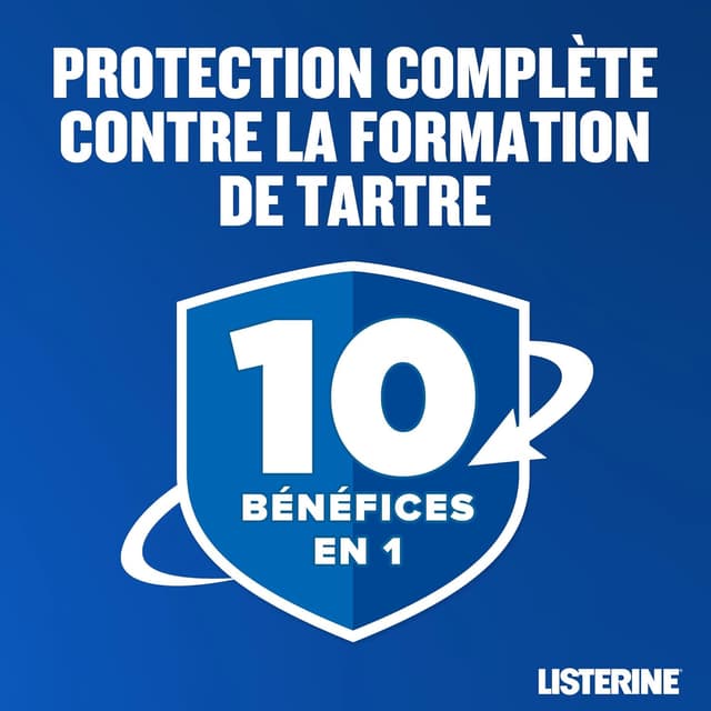 Detalle de Listerine Total Care Anti-Tartre, bain de bouche (lot de 3 bouteilles de 500 ml) : haleine fraîche et aide contre le tartre