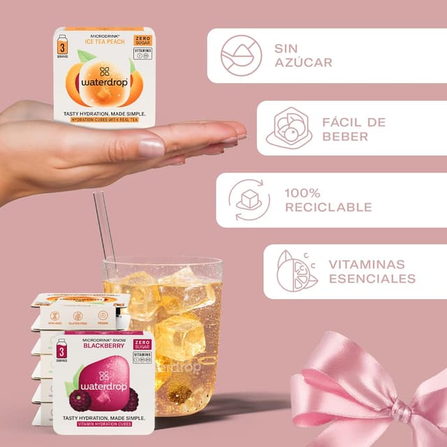 Thumbnail 3 de waterdrop® Día de la Madre: Botella de Vidrio 600ml + 18 Cubos 💧