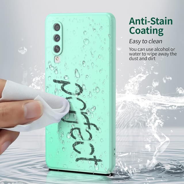 Detalle de Watana Soft-Touch Silikonhülle für Samsung Galaxy A50/A50s/A30s (Mintgrün) mit Mikrofaserfutter