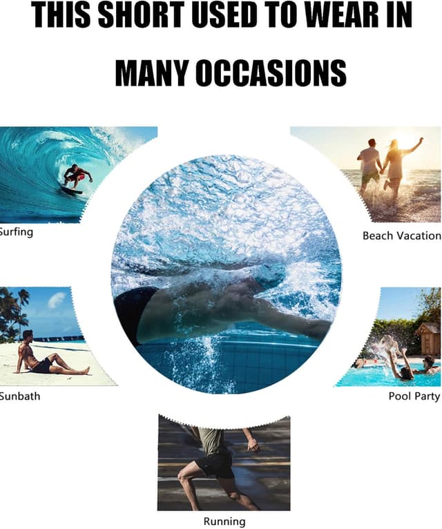 Detalle de COOFANDY Quick-Dry Men’s Swim Trunks with Mesh Lining, Zipper Pockets