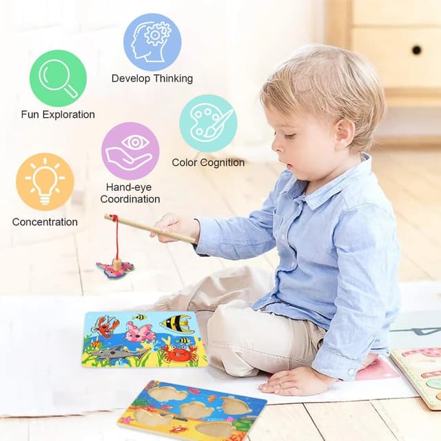 Thumbnail 3 de Vicloon Juego de pesca magnético 10 piezas