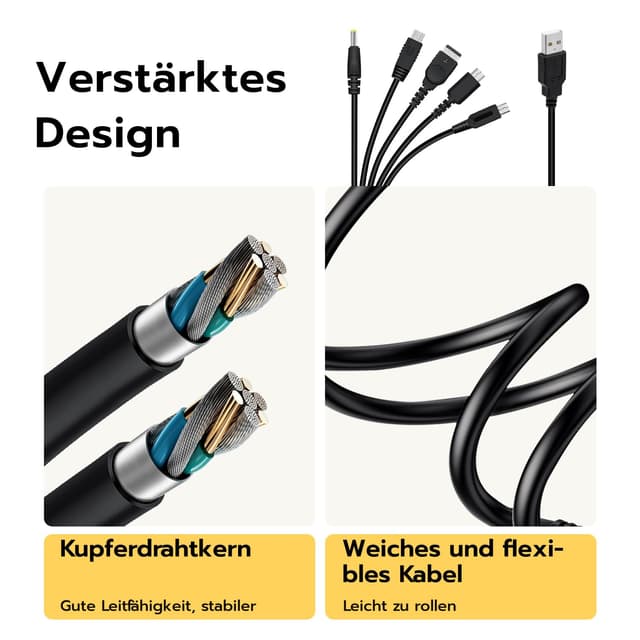 Detalle 2 de USB 5‑in‑1 Ladekabel für Nintendo 2DS