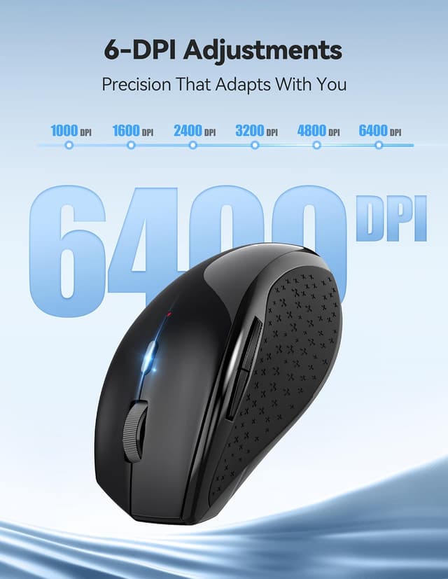 Detalle de TECKNET PRO Rechargeable Wireless Mouse 6400 DPI