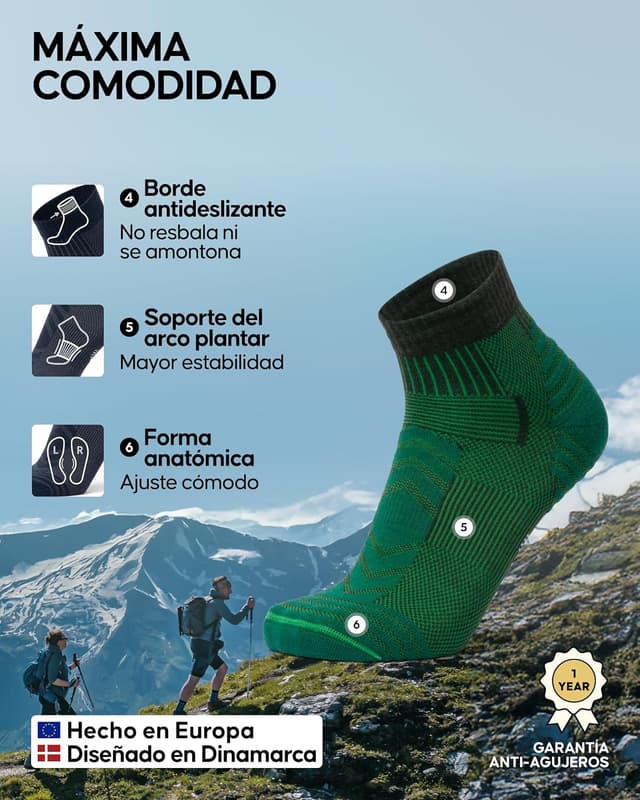 Thumbnail 2 de DANISH ENDURANCE Calcetines Merino tobillero 3 pack