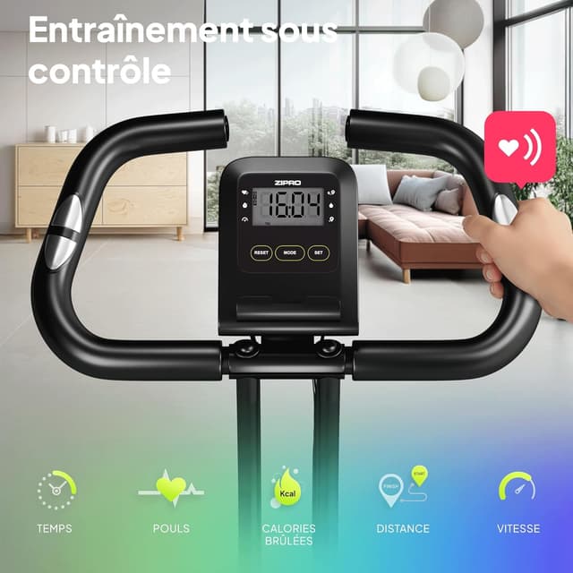 Thumbnail 6 de ZIPRO Velo D Appartement Eclipse X : vélo d’appartement pliable avec résistance magnétique et suivi Bluetooth