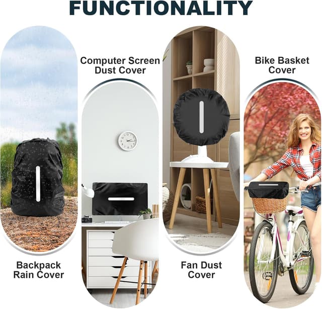 Detalle de Nsyee 2pcs Backpack Rain Cover with reflective strip (waterproof rucksack cover for camping, hiking and cycling)