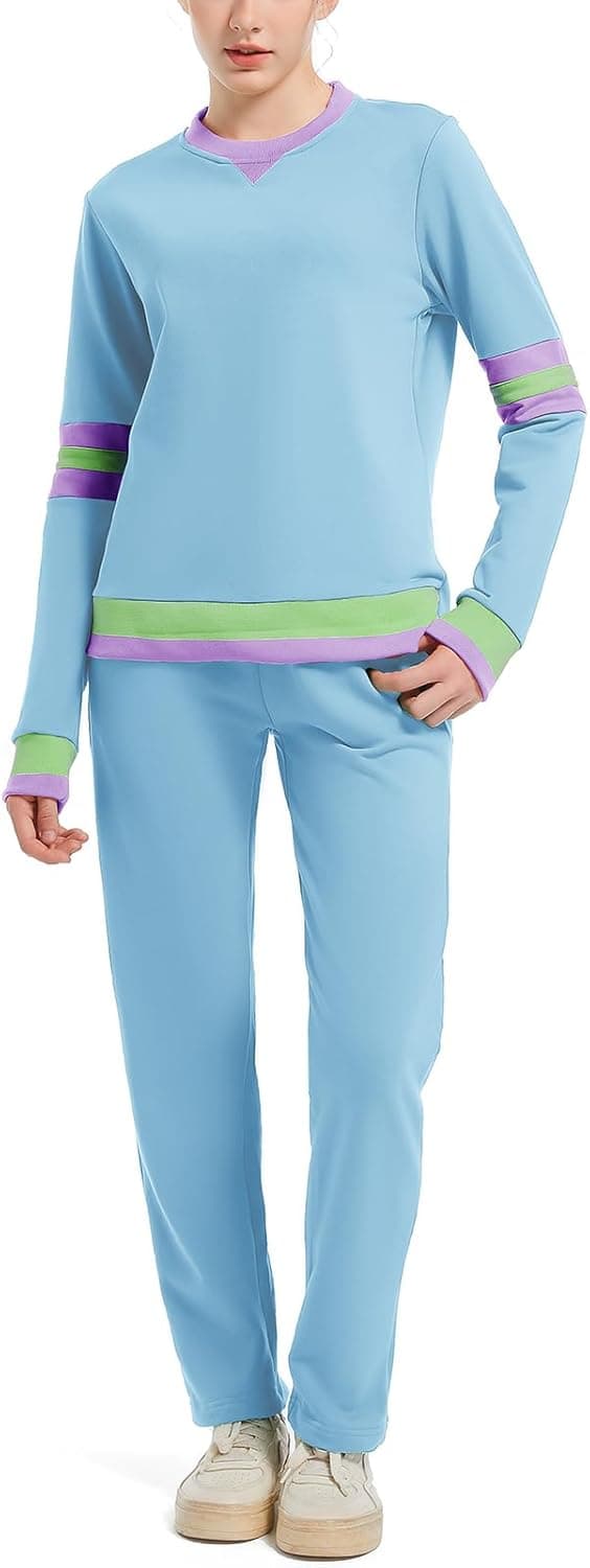 Detalle de ANOTWENER Damen Lounge-Set aus 85% Baumwolle (Zweiteiler) – Sweatshirt & Jogginganzug im Sweatsuit-Style