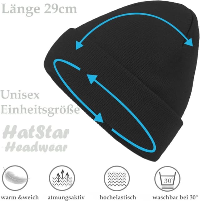 Detalle de Hatstar Wintermütze – SoftTouch Feinstrick Beanie für Damen, Herren & Unisex