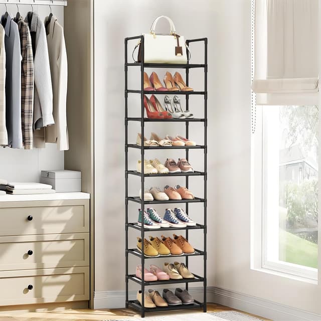 Thumbnail 6 de barsone 10-Tier Metal Shoe Rack (20–25 Pairs) – Stackable shoe storage for narrow entryways