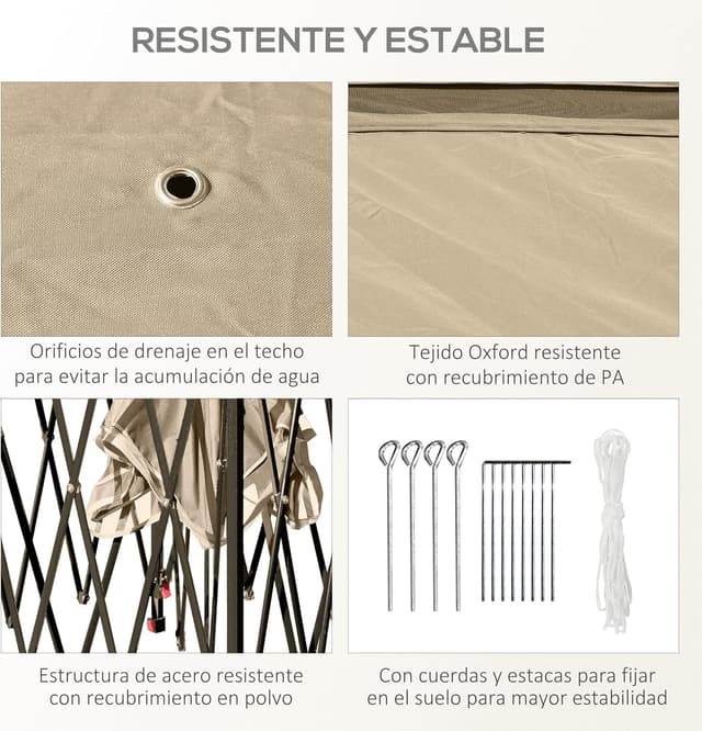 Detalle 2 de Outsunny carpa plegable 3,3x3,3 m Pop-up