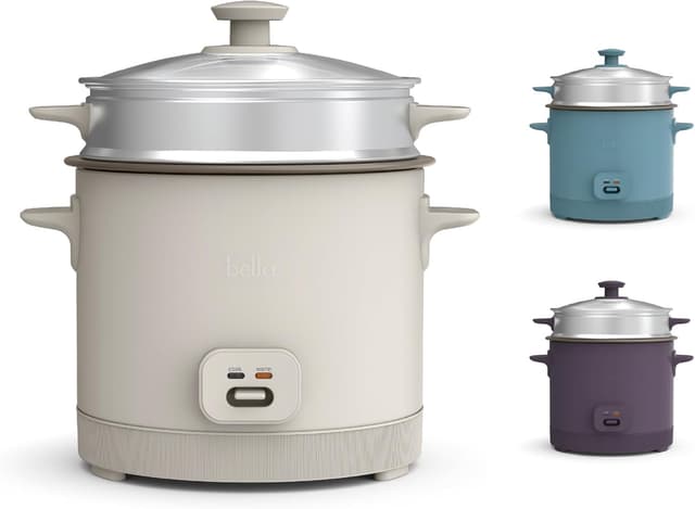 Detalle de bella 16 Cup Rice Cooker with Steamer (Dishwasher Safe Basket, Keep Warm)