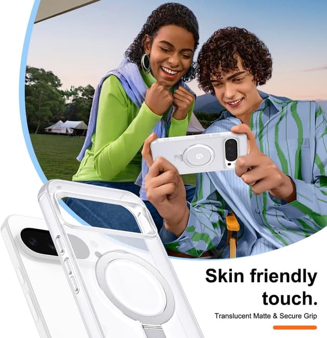 Detalle 2 de CHAOFEnG Magnetic Case with Ring Stand for Google Pixel 10 / Pixel 10 Pro (White)