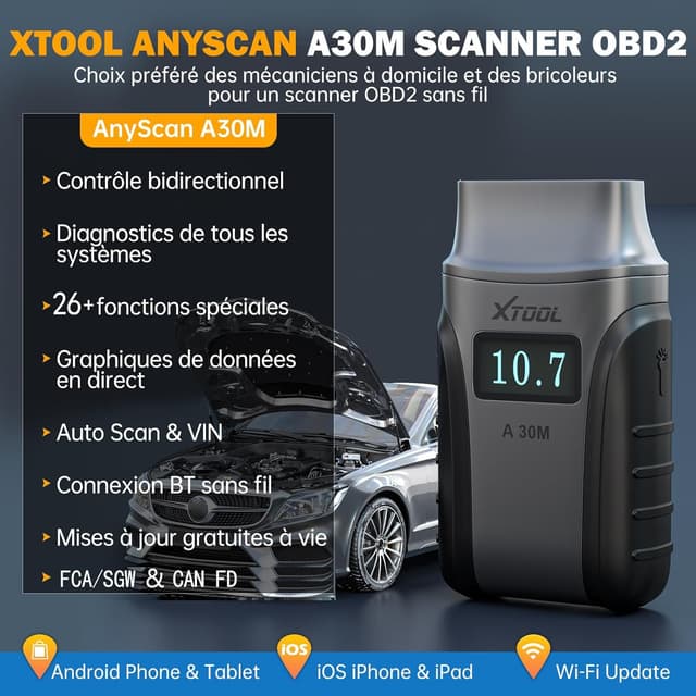 Detalle 2 de XTOOL A30M Lecteur OBD2 26+ fonctions