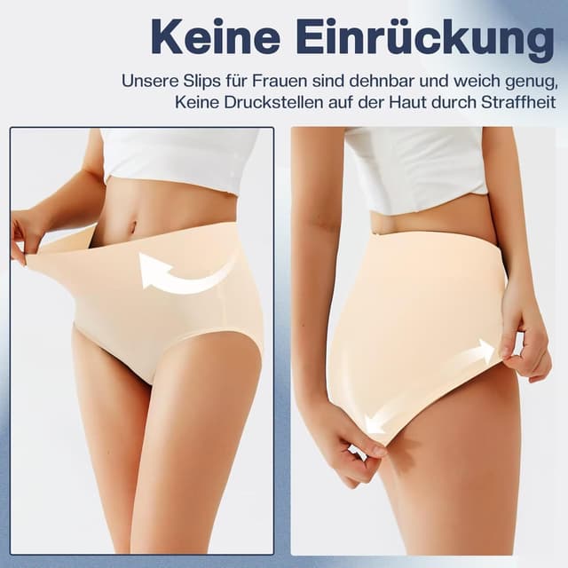 Detalle de TUUHAW Damen Unterwäsche im 5er Pack – Slip/Miederhose aus Baumwolle, hohe Taille