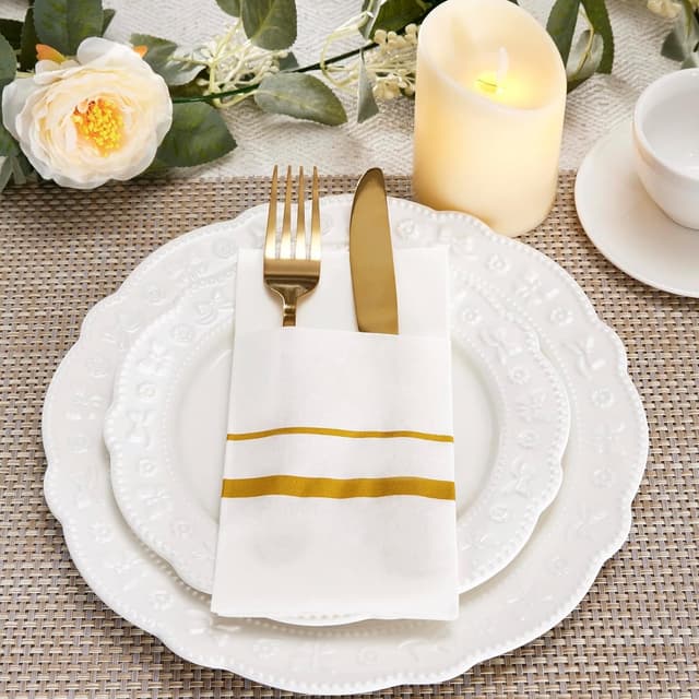 Thumbnail 3 de VANHEON 50 Pack Linen Napkins with Pocket