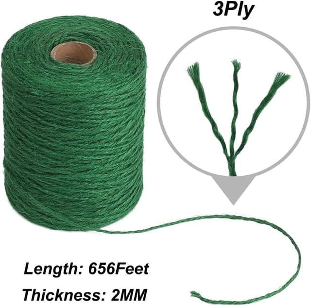 Detalle de Vivifying 200M Gartenschnur (2 mm) – Pflanzenbinder aus biobasiertem Hanf zum Binden & Basteln