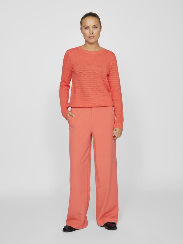 Detalle de Vila Women’s Vivarone HW Wide Pant (Noos) – high-waist wide-leg fabric trousers