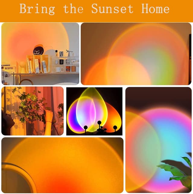 Thumbnail 6 de Aniepaa Sunset Lamp: Sonnenuntergang-Lampe mit USB, 24 RGB-Farben und 180° Drehung