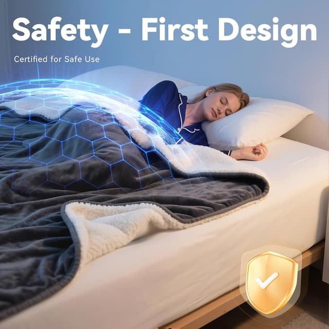 Detalle 2 de kinmaizi Electric Heated Blanket 120 x 160 cm — 4 heat levels