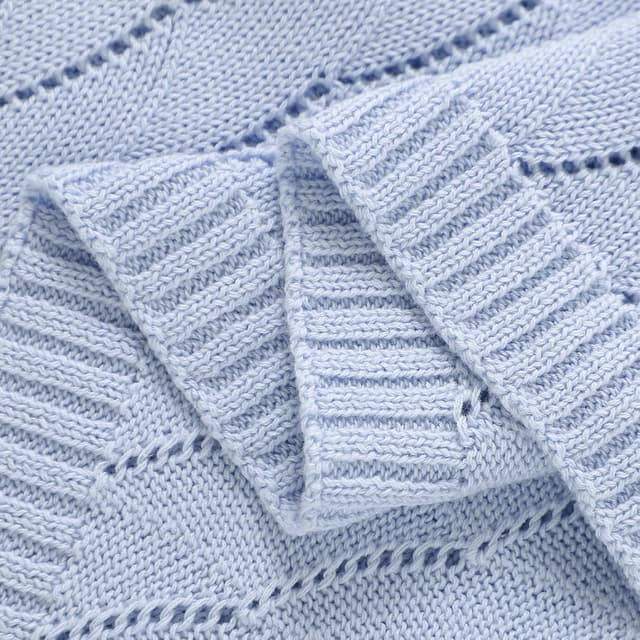 Thumbnail 6 de mimixiong Cotton Knit Baby Blanket 100 x 80 cm Water Blue